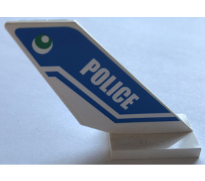 LEGO White Shuttle Tail 2 x 6 x 4 with "POLICE" Sticker (6239)