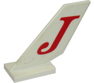 LEGO Wit Shuttle Staart 2 x 6 x 4 met Rood "J" (Joker) Sticker (6239)