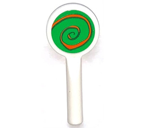 LEGO White Signal Paddle with Lollipop green Sticker (3900)