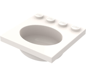 LEGO blanc Sink 4 x 4 Oval (6195)