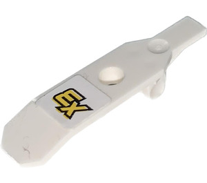 LEGO White Ski with 'EX' Sticker with Hinge (6120)