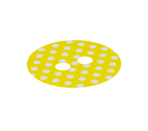 LEGO Weiß Skirt mit 2 Löcher mit Weiß Polka Dots auf Gelb (50689)