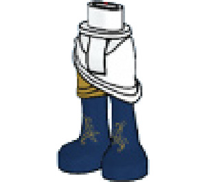 LEGO White Skirt with Side Wrinkles with Dark Blue Boots