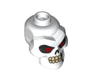 LEGO White Skull Head with Red Eyes, Cracks and Missing Tooth (43693 / 43938)