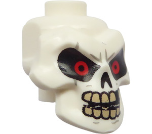 LEGO White Skull Head with Red Eyes, Open Mouth and Missing Tooth (Recessed Solid Stud) (3626)