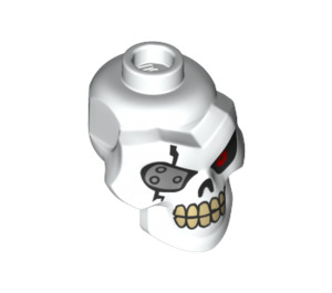 LEGO Wit Skull Hoofd met Rood Links Eye en Zilver Eyepatch (43693 / 44941)