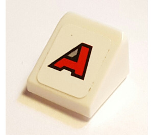 LEGO White Slope 1 x 1 (31°) with Red 'A' Sticker (50746)