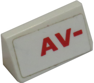 LEGO White Slope 1 x 2 (31°) with 'AV-' Sticker (85984)