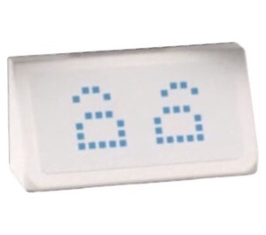 LEGO White Slope 1 x 2 (31°) with Azure Pixelated Eyes Sticker (85984)