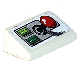LEGO blanc Pente 1 x 2 (31°) avec Joystick et 2 Buttons (La gauche) Autocollant (85984)