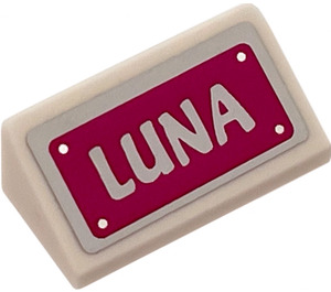 LEGO White Slope 1 x 2 (31°) with Luna Sign Sticker (85984)