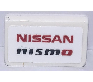LEGO White Slope 1 x 2 (31°) with NISSAN nismo Sticker (85984)