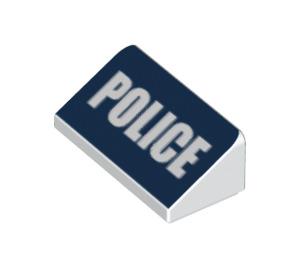 LEGO blanc Pente 1 x 2 (31°) avec Police (19647 / 85984)