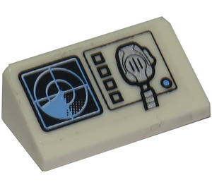 LEGO White Slope 1 x 2 (31°) with Radar, Radio Sticker (85984)
