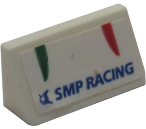 LEGO blanc Pente 1 x 2 (31°) avec 'SMP RACING' Autocollant (85984)