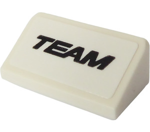 LEGO White Slope 1 x 2 (31°) with TEAM Sticker (85984)