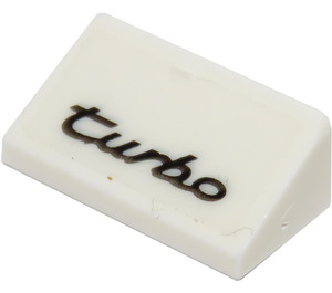 LEGO White Slope 1 x 2 (31°) with turbo Sticker (85984)