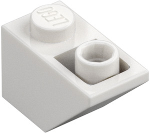 LEGO Blanc Pente 1 x 2 (45°) Inversé (3665)