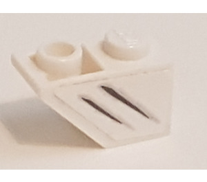 LEGO White Slope 1 x 2 (45°) Inverted with Claw Marks pattern (left) Sticker (3665)