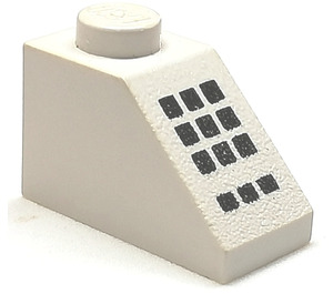 LEGO Blanco Con pendiente 1 x 2 (45°) con 9 + 3 Negro Botones (3040 / 80614)