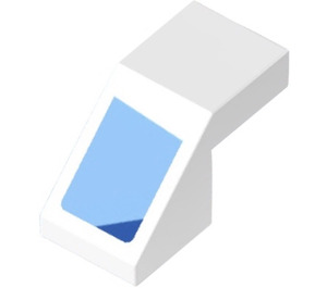 LEGO White Slope 1 x 2 (45°) with Blue Shapes Sticker (28192)