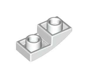 LEGO blanc Pente 1 x 2 Incurvé Inversé (24201)