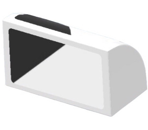 LEGO White Slope 1 x 2 Curved with Black Shapes Sticker (37352)