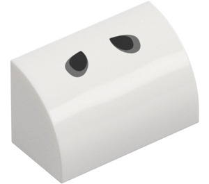 LEGO Bianco Pendenza 1 x 2 Curvo con Dry Bones Nostrils (37352 / 69082)