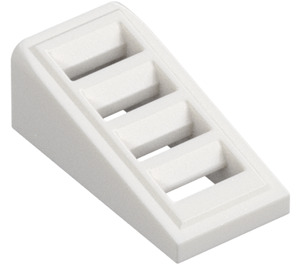 LEGO Blanc Pente 1 x 2 x 0.7 (18°) avec Grille (61409)