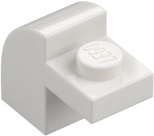 LEGO White Slope 1 x 2 x 1.3 Curved with Plate (6091 / 32807)