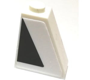 LEGO blanc Pente 1 x 2 x 2 (65°) avec Noir Triangle Droite Autocollant (60481)