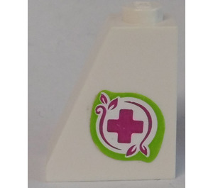 LEGO White Slope 1 x 2 x 2 (65°) with Magenta Cross in Lime Pattern (Left) Sticker (60481)