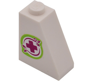 LEGO White Slope 1 x 2 x 2 (65°) with Magenta Cross in Lime Pattern (Right) Sticker (60481)