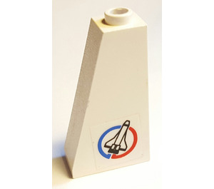 LEGO White Slope 1 x 2 x 3 (75°) with Space Shuttle and Blue and Red Circle (Right) Sticker with Completely Open Stud (4460)