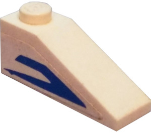 LEGO Wit Helling 1 x 3 (25°) met Blauw Mandalorian Angle (Links) Sticker (4286)