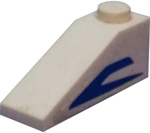 LEGO Wit Helling 1 x 3 (25°) met Blauw Mandalorian Angle (Rechtsaf) Sticker (4286)
