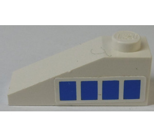 LEGO White Slope 1 x 3 (25°) with Blue Rectangles (Left) Sticker (4286)
