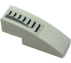 LEGO White Slope 1 x 3 Curved with Black Grille Left Sticker (50950)