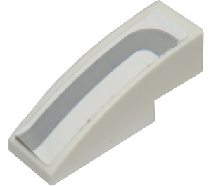 LEGO White Slope 1 x 3 Curved with Curved Stripe Sticker (50950)
