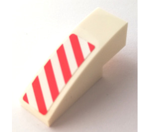 LEGO White Slope 1 x 3 Curved with Hazard Stripes (Right) Sticker (50950)