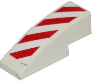 LEGO blanc Pente 1 x 3 Incurvé avec rouge et blanc Danger Rayures Autocollant (50950)