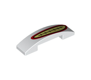 LEGO White Slope 1 x 4 Curved Double with Yellow and stitch (36020 / 93273)