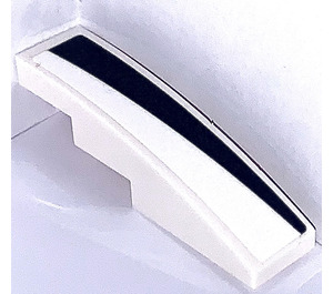 LEGO White Slope 1 x 4 Curved with Black and White Triangle Left Sticker (11153)