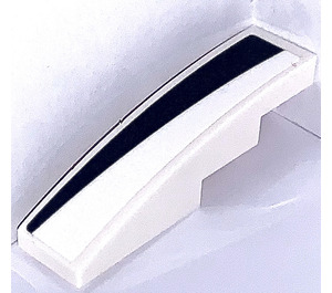 LEGO White Slope 1 x 4 Curved with Black and White Triangle Right Sticker (11153)