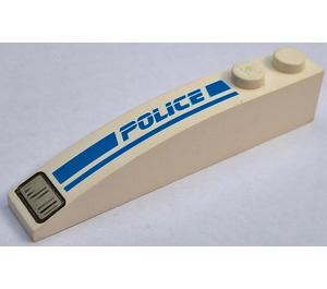 LEGO White Slope 1 x 6 Curved with 'POLICE' (Left) (42022 / 48130)