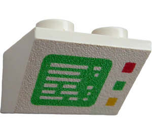 LEGO Wit Helling 2 x 2 (45°) Omgekeerd met Computer Screen met platte afstandsring eronder (3660)