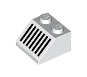 LEGO White Slope 2 x 2 (45°) with Black Grille (60186 / 69607)