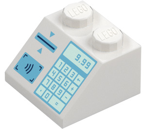 LEGO Bianco Pendenza 2 x 2 (45°) con Cash Register (3039 / 73882)