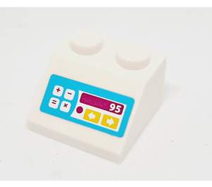 LEGO White Slope 2 x 2 (45°) with Cash Register with Number 95 and Buttons Sticker (3039)