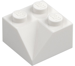 LEGO Bianco Pendenza 2 x 2 (45°) con Doppio Concave (Superficie ruvida) (3046 / 4723)